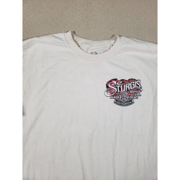 Fruit Of The Loom Shirt Mens Medium White Sturgis Motorcycle Rally South Dakota - Picture 6 of 13